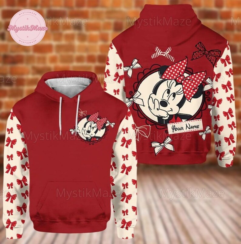 Personalized Minnie Hoodie Legging, Minnie Mouse Hoodie, Disney Trip Shirt, Minnie 3D Hoodie, Workout Leggings, Halloween Disney Shirt