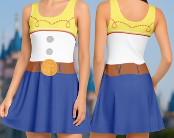 Vestido de Jessie para Halloween, disfraz de Jessie, vestido de cosplay, vestido de mujer de Disney, vestido de vaquera de verano, regalo para ella