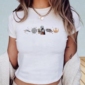 Mandalorian And Grogu Embroidered Baby Tee, Star Wars This Is The Way Women Top, Disneyland Family Trip Shirt, Fathers Day Gift Tee