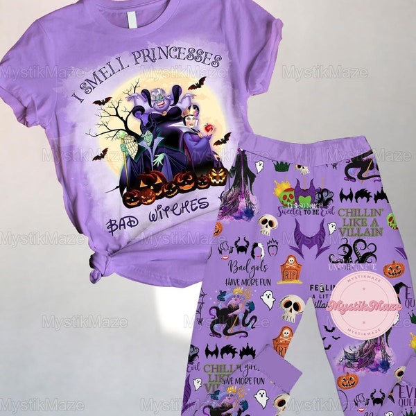 Disney Villains Pajamas Set, Villain Characters Womens Pajamas, Maleficent Pajamas Family, Ursula Matching Pajamas Set, Gift For Fan