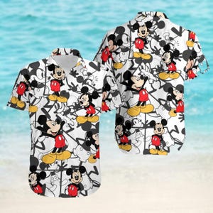 Mickey Button Shirt, Disney Mouse Aloha Shirt, Disney Family Hawaiian Shirt, Family Summer Beach Hawaii Shirt, Magic Kingdom Gift