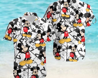 Mickey Button Shirt, Disney Mouse Aloha Shirt, Disney Family Hawaiian Shirt, Family Summer Beach Hawaii Shirt, Magic Kingdom Gift