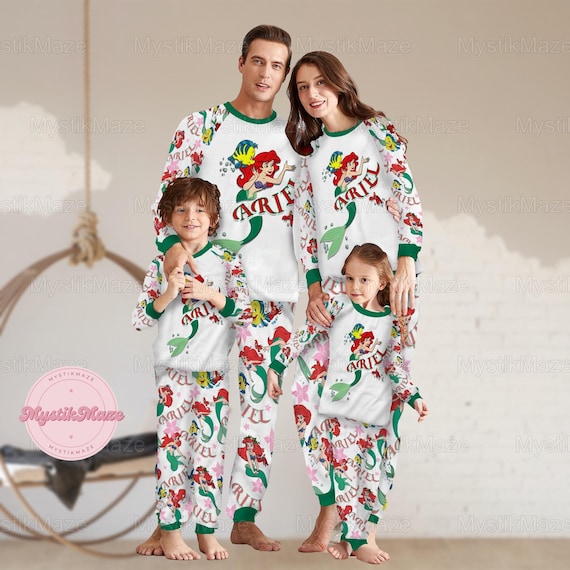 Ariel Pajamas Family the Little Mermaid Pajamas Set Ariel Disney Matching Pajamas Set Little Mermaid Holiday Pajamas Ariel Pj Set Etsy