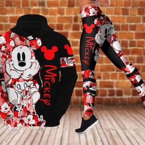 Sudadera con capucha y leggings de Mickey, camiseta de viaje a Disney, leggings de películas de dibujos animados, camiseta de disfraz de Magic Kingdom, leggings para mujer, regalo para fans