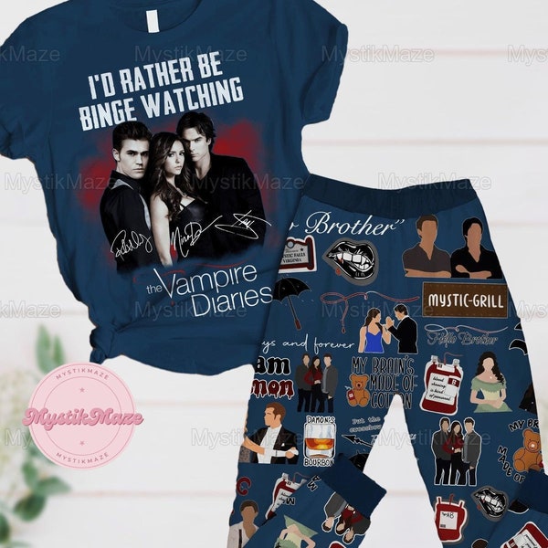 The Vampire Diaries Pajamas Set, The Vampire Diaries Pajamas Family, Vampire Diaries Midnight Shirt, Vampire Diaries Womens Pajamas