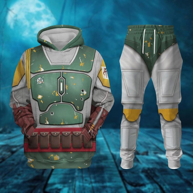 Boba Fett Costume Hoodie Sweatshirt T-Shirt Joggers, Halloween Star Wars Cosplay, Disney Movie Shirt, Boba Fett Zip Hoodie, Movie Lover