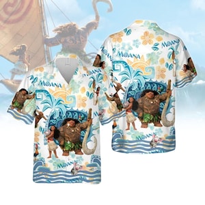 Moana And Maui Hawaiian Shirt, Moana Button Shirt, Manoa Summer Shirt, Disney Moana Shirt, Manoa Beach Shirt, Disney Vacation Shirt