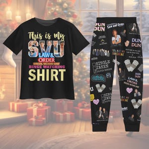 Christmas Svu Pajamas Set, Law And Order Tshirt, Svu Holiday Pajamas, Svu Midnight Shirt, Law And Order SVU tee, Matching Pajamas Set