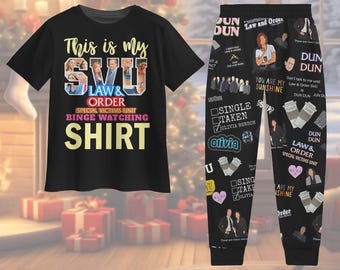 Christmas Svu Pajamas Set, Law And Order Tshirt, Svu Holiday Pajamas, Svu Midnight Shirt, Law And Order SVU tee, Matching Pajamas Set