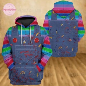Chucky Halloween Hoodie, Chucky Costume Hoodie, Chucky Cosplay Hoodie, Horror Movie Shirt, Chucky 3D Hoodie, Chucky Halloween Gift
