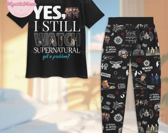 Supernatural Pajamas Set, Supernatural Holiday Pajamas, Supernatural Womens Pajamas, Supernatural Pajamas For Party, Supernatural Pjs