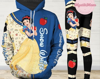 Snow White Hoodie Legging, Disneyland 3D Hoodie, Snow White Womens Legging, Disney Snow White Hoodie, Snow White Yoga Legging