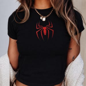 Embroidered Spiderman Brand New 2026 Baby Tee, Spider logo Baby Tee, Super Hero Avenger Matching Tee, WDW Trip Matching Vacation Top