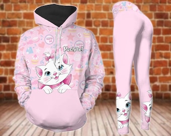 Legging à capuche Marie personnalisé, jolie chemise Marie, chemise voyage Disney, sweat à capuche Magic Kingdom, t-shirt chat Disneyland, leggings femme, cadeau amusant