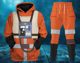 Flight Suit Costume Hoodie Sweatshirt T-Shirt Joggers, Halloween Star Wars Cosplay, Disney Movie Shirt, Star Wars Characters Zip Hoodie