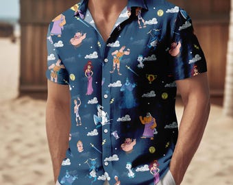Disney Hercules Button Shirt, Men Shorts, Hercules Hawaiian Shirt, Hercules Movie Summer Shirt, Hercules Beach Shirt, Movie Lover Gift