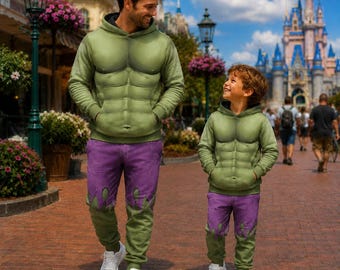 The Incredible Hulk Costume Hoodie Joggers, Green Hulk Cosplay Costume Shirt, Super Hero Halloween Costume Outfits, Disneyland Gift