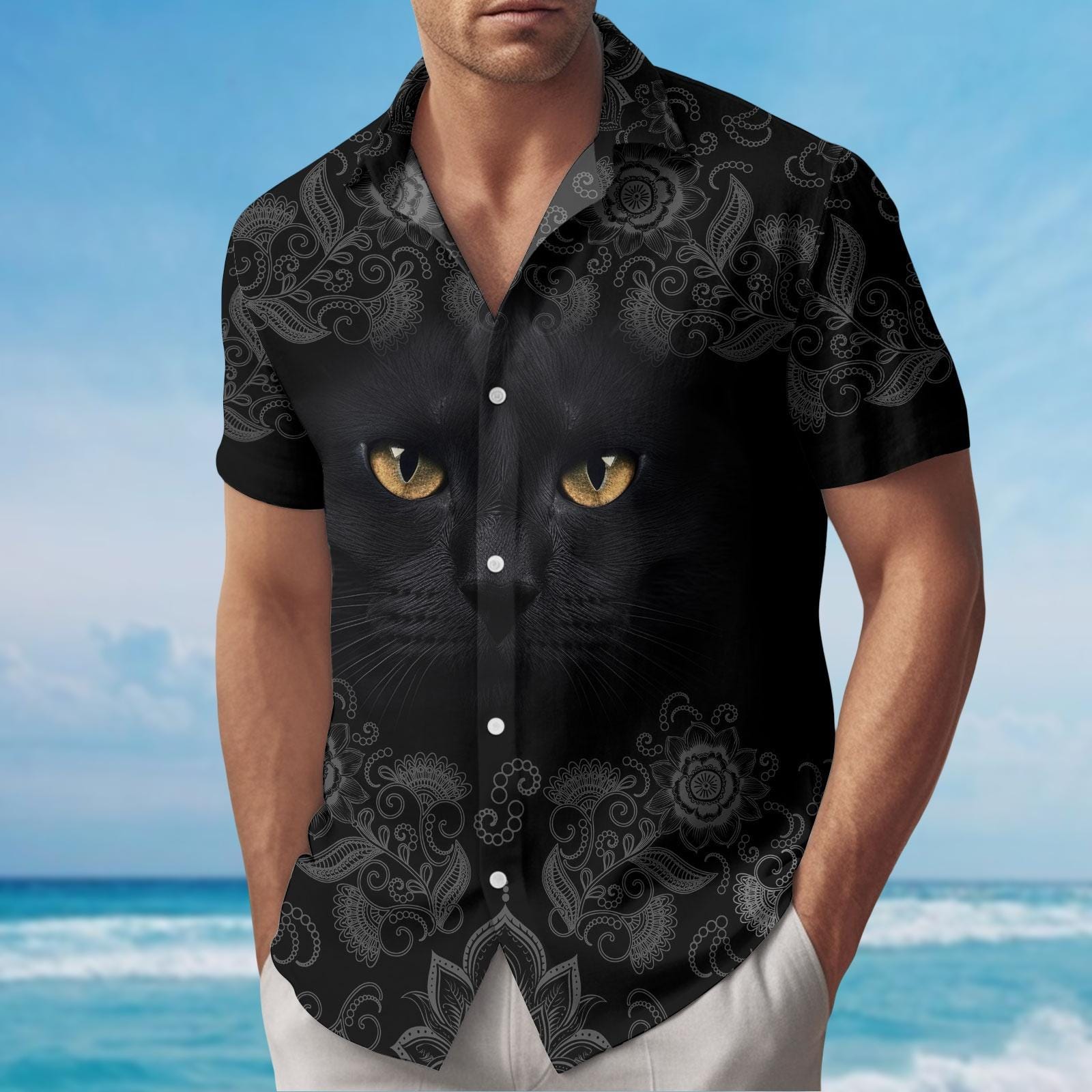 3d cat hawaii shirt España