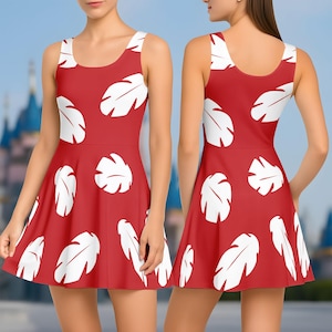 Disney Lilo Cosplay Costume Dress, Lilo Skater Dress, Lilo And Stitch Women Dress, Disneyland Vacation, Cartoon Dress, Gift For Her