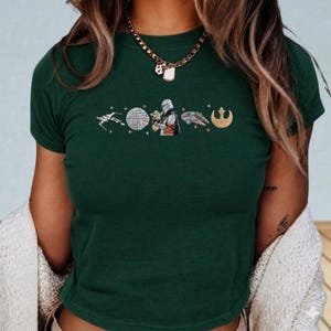 Mandalorian And Grogu Embroidered Baby Tee, Star Wars This Is The Way Women Top, Disneyland Family Trip Shirt, Fathers Day Gift Tee
