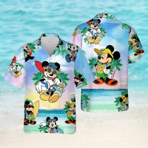 Mickey Mouse Shirt, Disney Mouse Button Shirt, Family Hawaiian Shirt, Vacation Hawaii Shirt, Magic Kingdom Aloha Shirt, Funny Gift