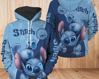 Sudadera con capucha de Lilo y Stitch, camiseta de Magic Kingdom, camiseta de viaje a Disney, camiseta Ohana 3D, camiseta de viaje familiar, merchandising de películas de dibujos animados, regalo para fans