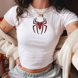 Embroidered Spiderman Brand New 2026 Baby Tee, Spider logo Baby Tee, Super Hero Avenger Matching Tee, WDW Trip Matching Vacation Top