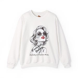 Airplane Mode Graphic Sweatshirt | Cozy Women’s Crewneck Pullover | Minimalist Funny Quote Sweater | Trendy Casual Loungewear Gift image 6