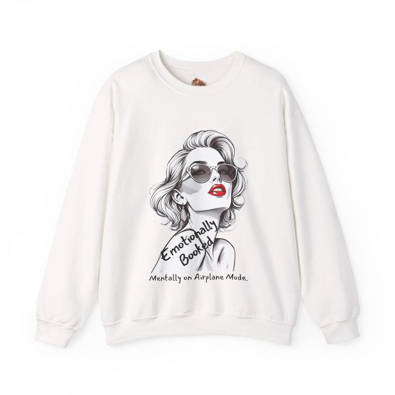 Airplane Mode Graphic Sweatshirt | Cozy Women’s Crewneck Pullover | Minimalist Funny Quote Sweater | Trendy Casual Loungewear Gift image 6