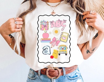 Preppy Coquette Teaching T-Shirt | Comfort Colors Teacher Tee | Colorful Back to School Shirt | Cute Classroom Outfit | Gift for Educators