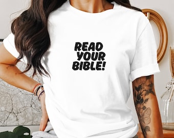 ead Ur Bible T-Shirt | Christian Vintage Streetwear Graphic Tee | Faith-Based Apparel | Bible Lover Gift | Unisex Inspirational Shirt
