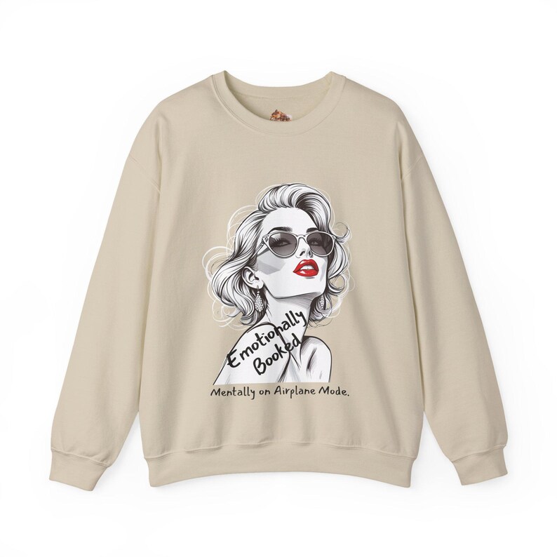 Airplane Mode Graphic Sweatshirt | Cozy Women’s Crewneck Pullover | Minimalist Funny Quote Sweater | Trendy Casual Loungewear Gift image 9