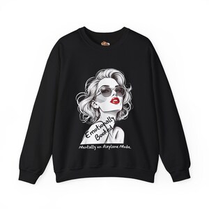 Airplane Mode Graphic Sweatshirt | Cozy Women’s Crewneck Pullover | Minimalist Funny Quote Sweater | Trendy Casual Loungewear Gift image 8