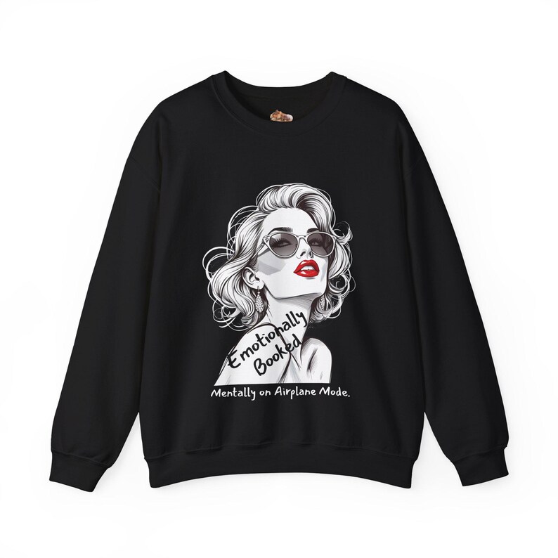 Airplane Mode Graphic Sweatshirt | Cozy Women’s Crewneck Pullover | Minimalist Funny Quote Sweater | Trendy Casual Loungewear Gift image 8