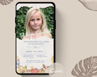Digital invitation for school enrollment | Invitation for the start of school | Design a digital invitation for school enrollment | eCard for school enrollment | WhatsApp for the start of school