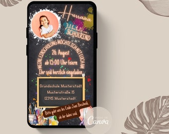Digital school enrollment invitation card | School enrollment invitation | Design a digital school enrollment invitation | Back-to-school eCard