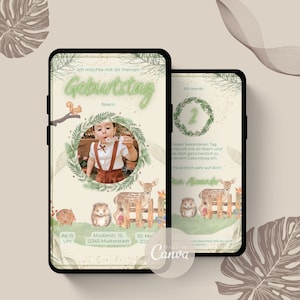 Animaux d’invitation d’anniversaire numérique | Anniversaire des enfants | animé | Personnalisez les animaux d'invitation | eCarte pour votre anniversaire | WhatsApp