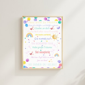 Geschenk zur Einschulung | Mutmacher Poster Kinder |  Affirmationsposter Schulanfang | Mutmacher Poster Kinder | bestärkende Affirmation