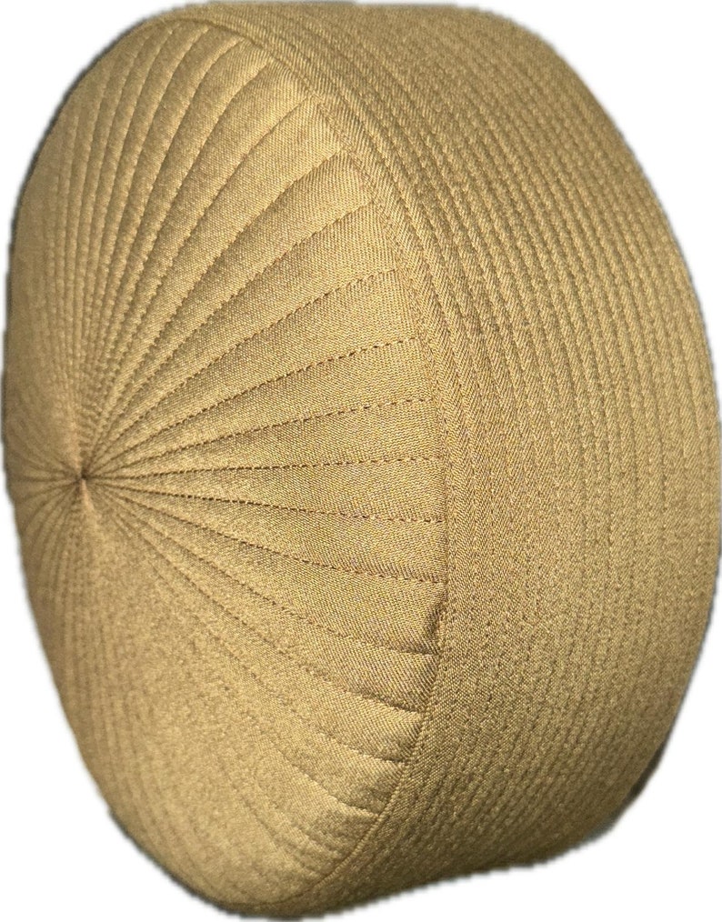 Tan Mens Premium Islamic Prayer Cap, Turban, Kufi Muslim. image 1