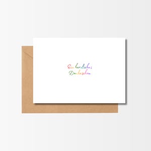 Tarjeta de felicitación "Gracias" Tarjeta plegable en un juego con sobre (clásica y popular)