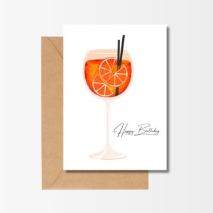 Geburtstagskarte, Grußkarte "Aperol" inkl. Umschlag (sehr beliebt)