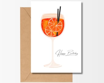 Tarjeta de cumpleaños "Aperol" con sobre incluido (muy popular)