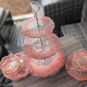 Handcrafted 3 Tier Cupcake Stand: Elegant Dessert Party Centerpiece