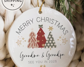 Promoted to Grandparents Christmas Ornament: New Baby Announcement
