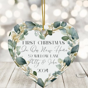 First Christmas In Our New Home Ornament 2024 Personalized Custom Gift. New Home Christmas Ornament