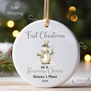 Personalized New Business Owner Ornament - Custom Gift for Entrepreneurs - Unique Christmas Keepsake for Business Owners - Snowman