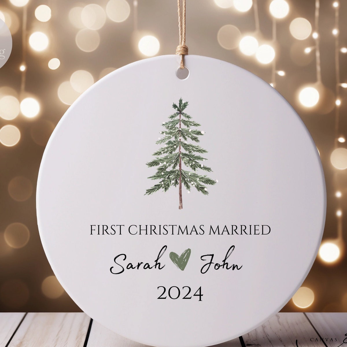 First Christmas Married Ornament, Personalized Wedding Gift, Just Married, Mr Mrs Christmas Ornament, Newlywed Ornament, Christmas Married - Etsy