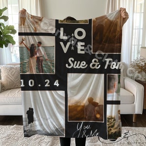 Personalized Photo Blanket, Photo Blanket with Text, Personalized Gift, Memorial Blanket, Anniversary Gift, Couples Gift, Gift for Her Him