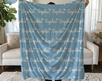 Personalized Minky Name Blanket: Custom Plush Blanket, Baby Girl Gift