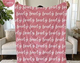 Personalized Baby Blanket: Custom Name Blanket, Soft Polyester Spandex Blend